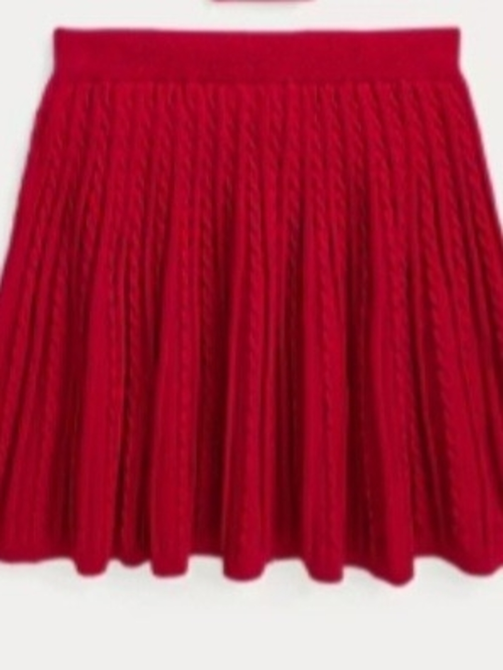 Polo by Ralph Lauren Red Cable-Knit Pleated Kids Skirt Size 8/10